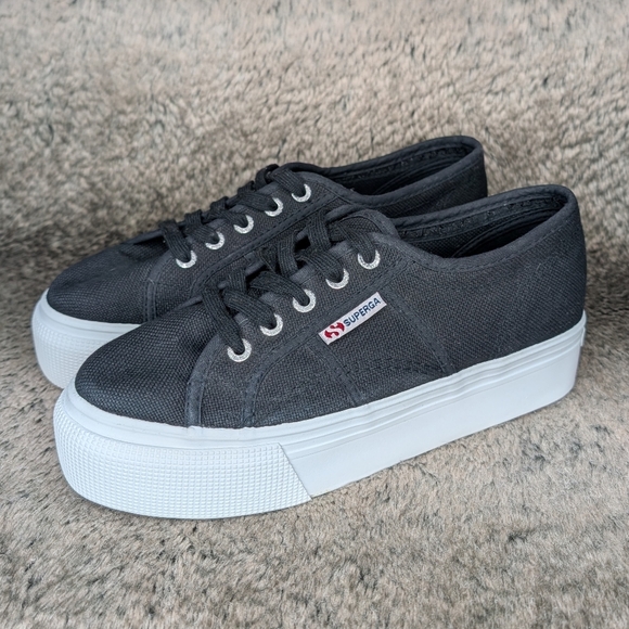 Superga 2740 Platform Sneakers Black Women's 7.5 - Picture 6 of 12